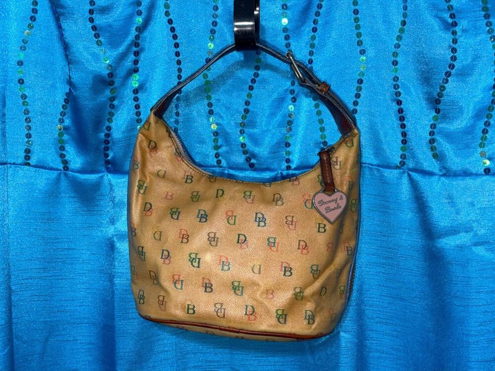 Dooney & Bourke Doodle It Rainbow Monogram Hobo Shoulder Bag S Yellow Womens